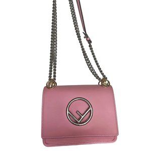 PINK FENDI - KAN I EXOTIC LEATHER HANDBAG